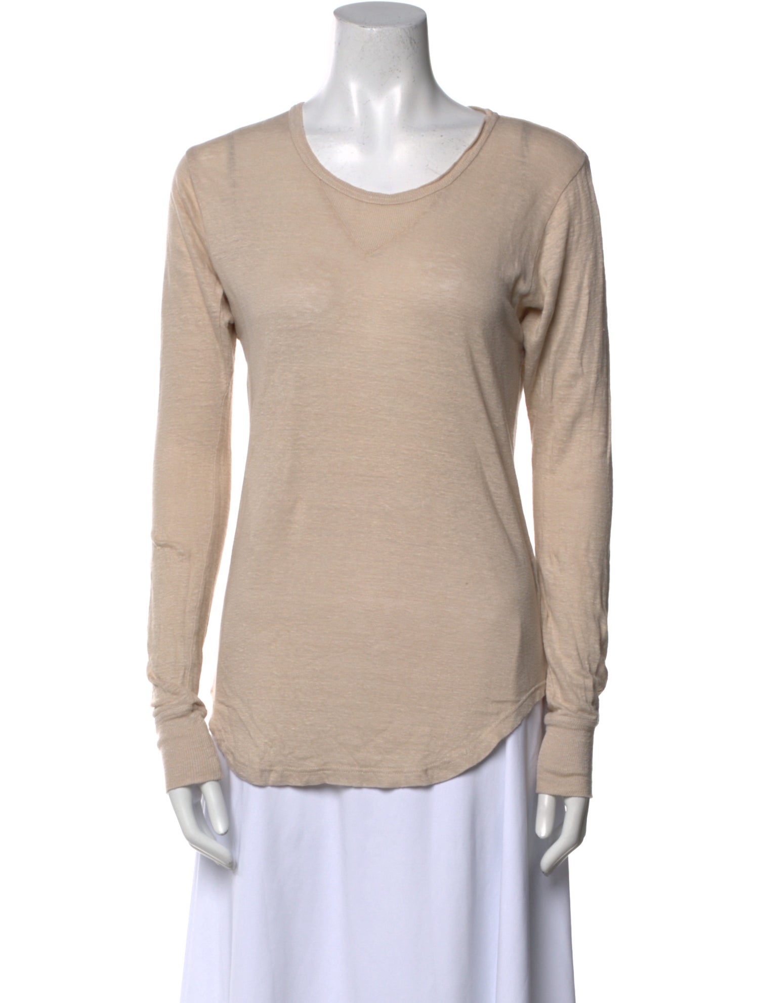Isabel Marant Linen Scoop Neck T-Shirt