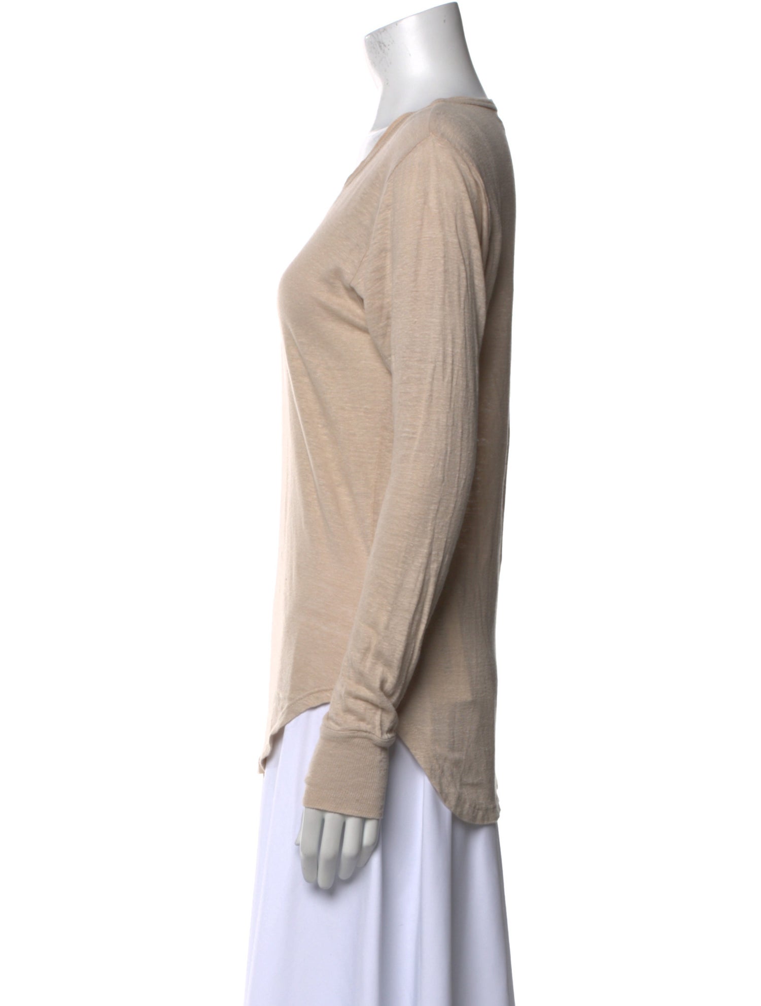 Isabel Marant Linen Scoop Neck T-Shirt