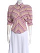 Isabel Marant Striped Three-Quarter Sleeve Button-Up Top