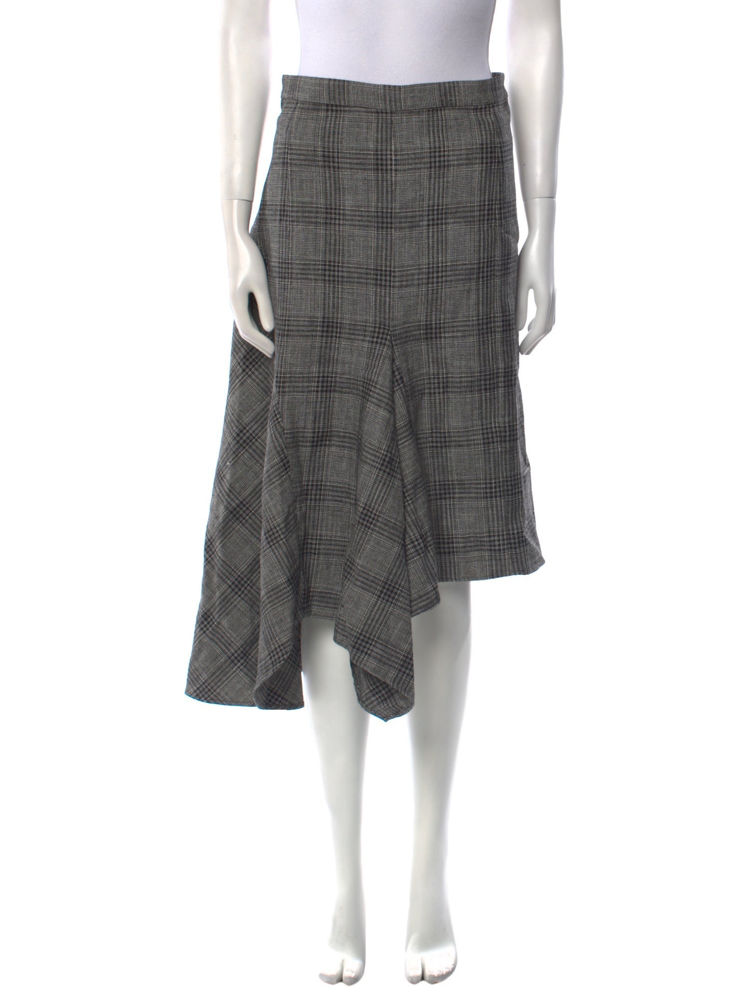 Isabel Marant Plaid Print Midi Length Skirt