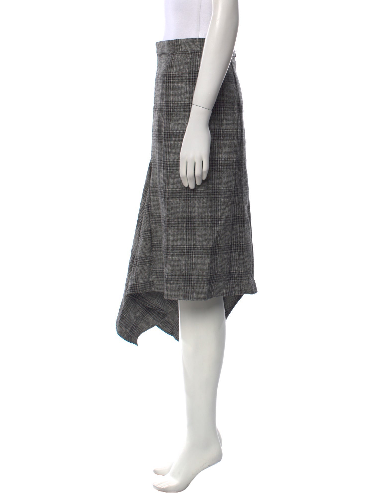 Isabel Marant Plaid Print Midi Length Skirt