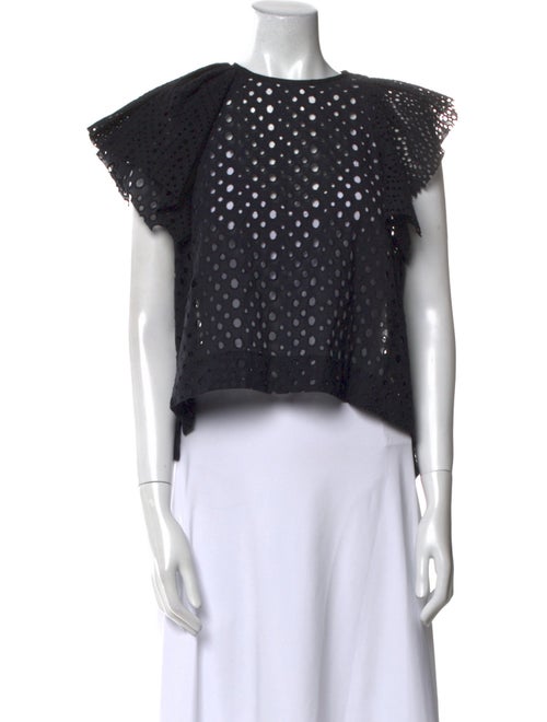 Isabel Marant Scoop Neck Short Sleeve Crop Top