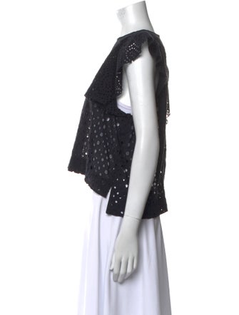 Isabel Marant Scoop Neck Short Sleeve Crop Top