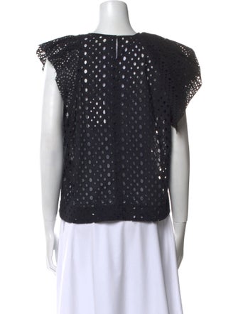 Isabel Marant Scoop Neck Short Sleeve Crop Top
