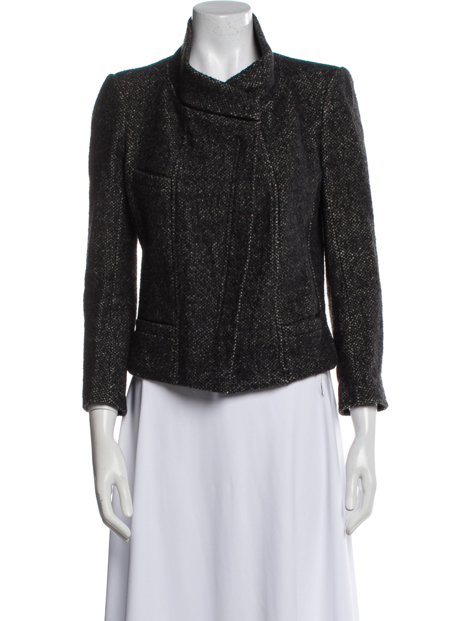 Étoile Isabel Marant Virgin Wool Tweed Pattern Biker Jacket