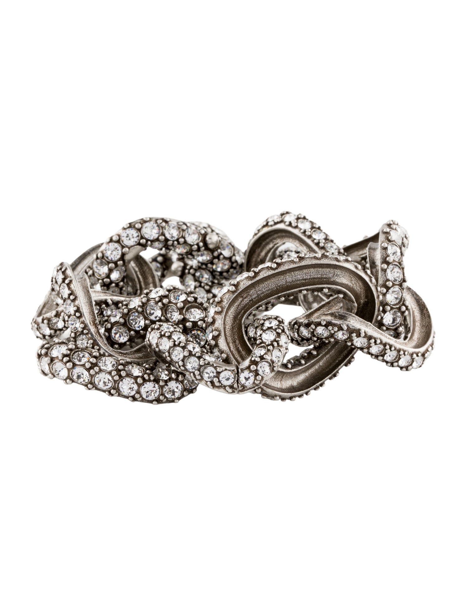 Isabel Marant Crystal Funky Ring Chain Link Bracelet