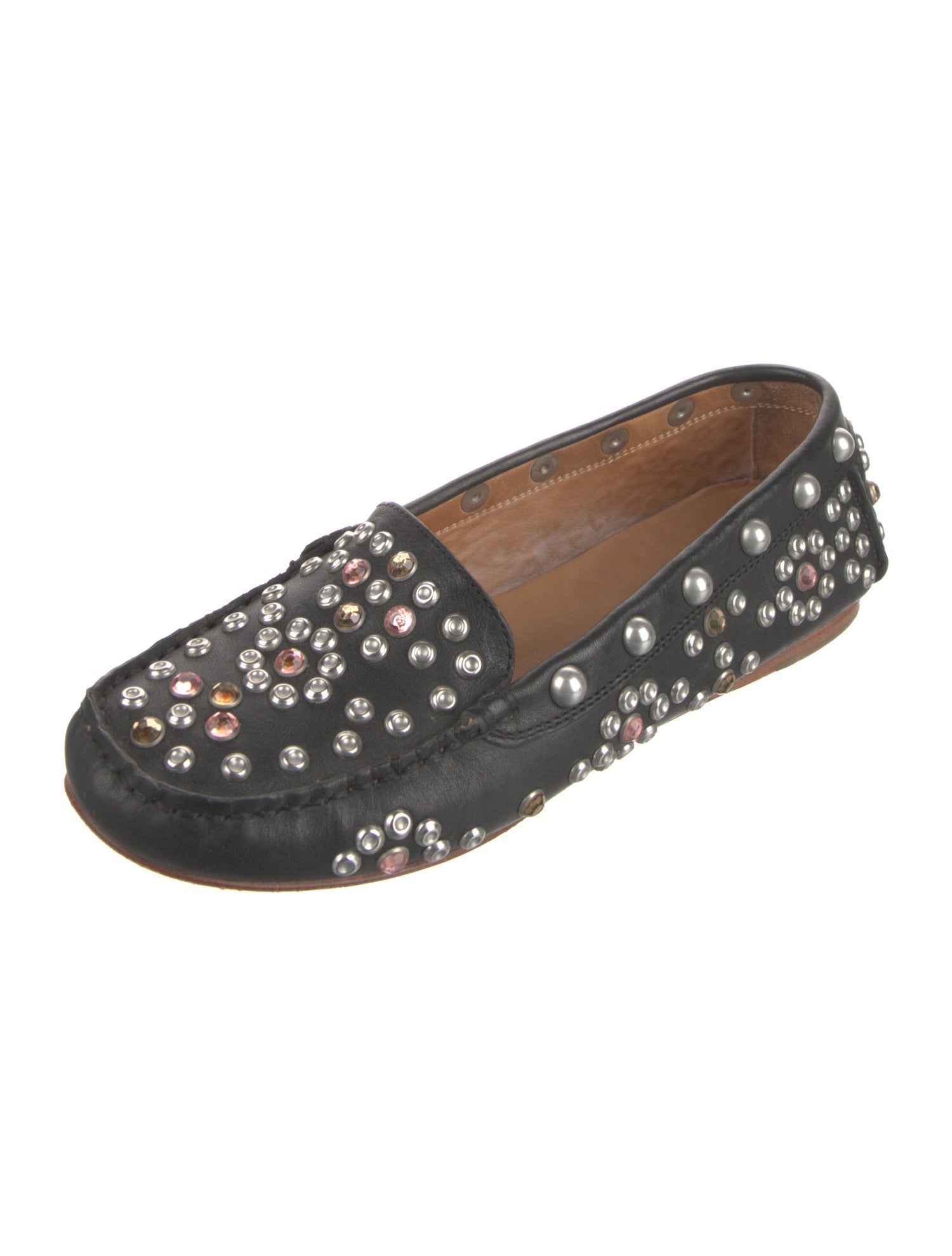 Isabel Marant Leather Studded Accents Loafers
