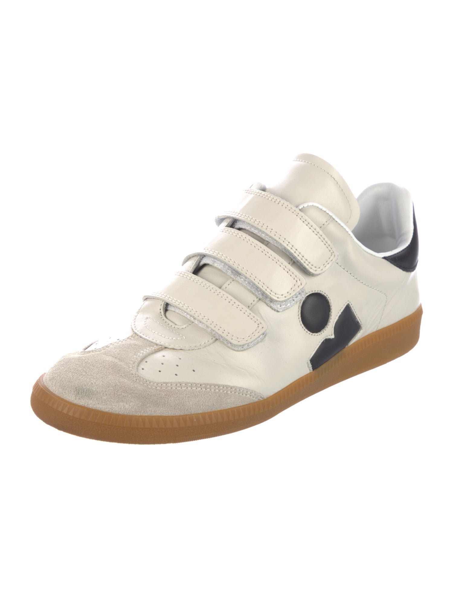 Isabel Marant Leather Colorblock Pattern Sneakers
