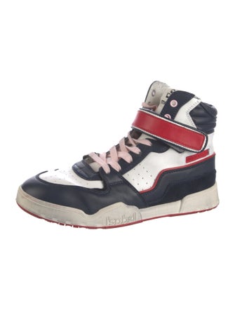Isabel Marant Leather Colorblock Pattern Sneakers