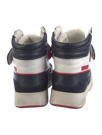 Isabel Marant Leather Colorblock Pattern Sneakers
