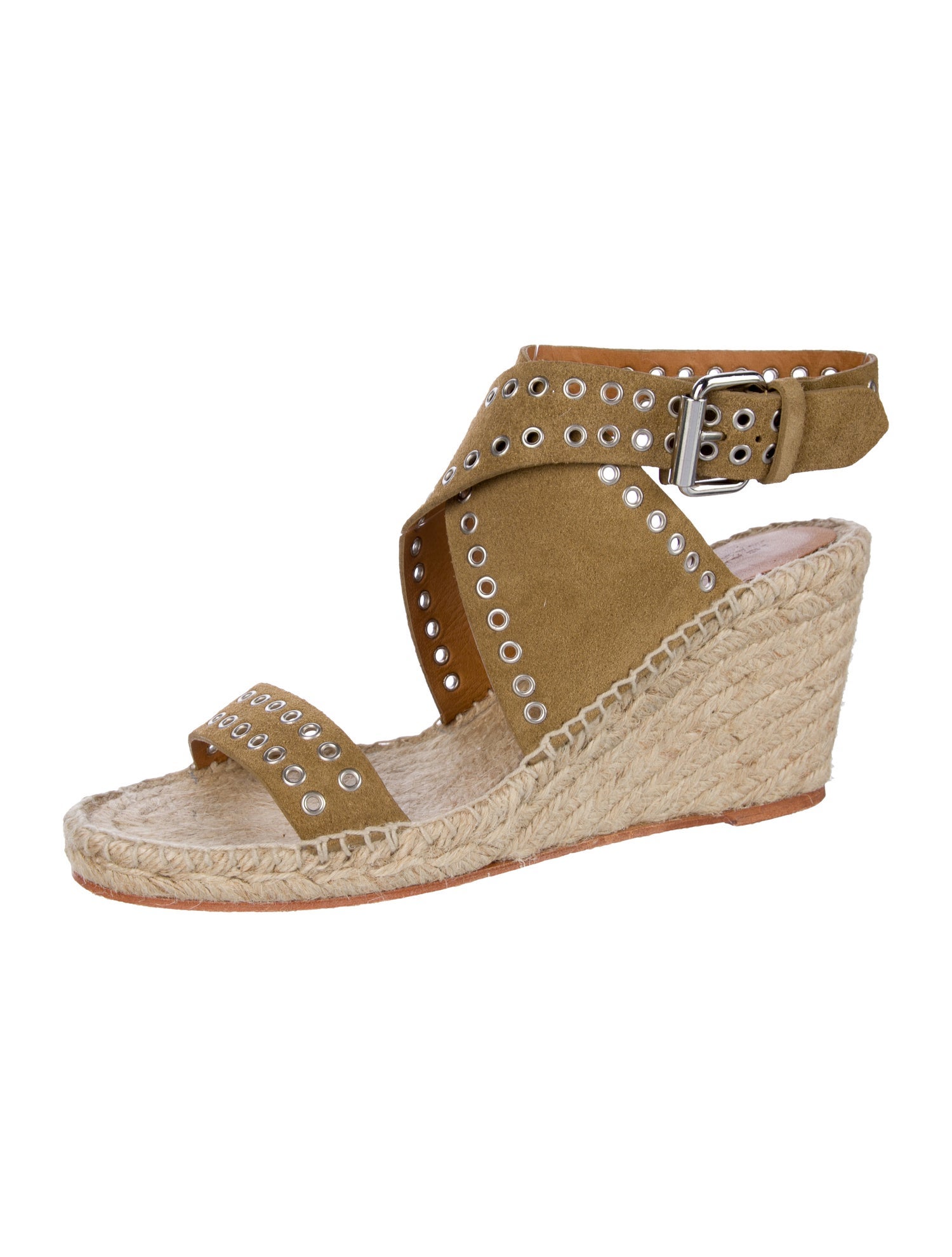 Isabel Marant Suede Eyelet Trim Espadrilles