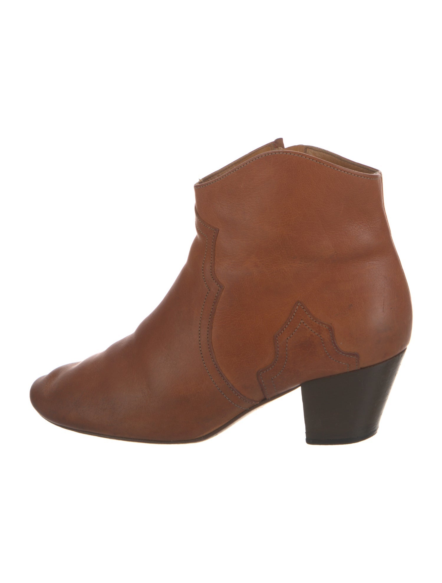 Isabel Marant Leather Colorblock Pattern Western Boots