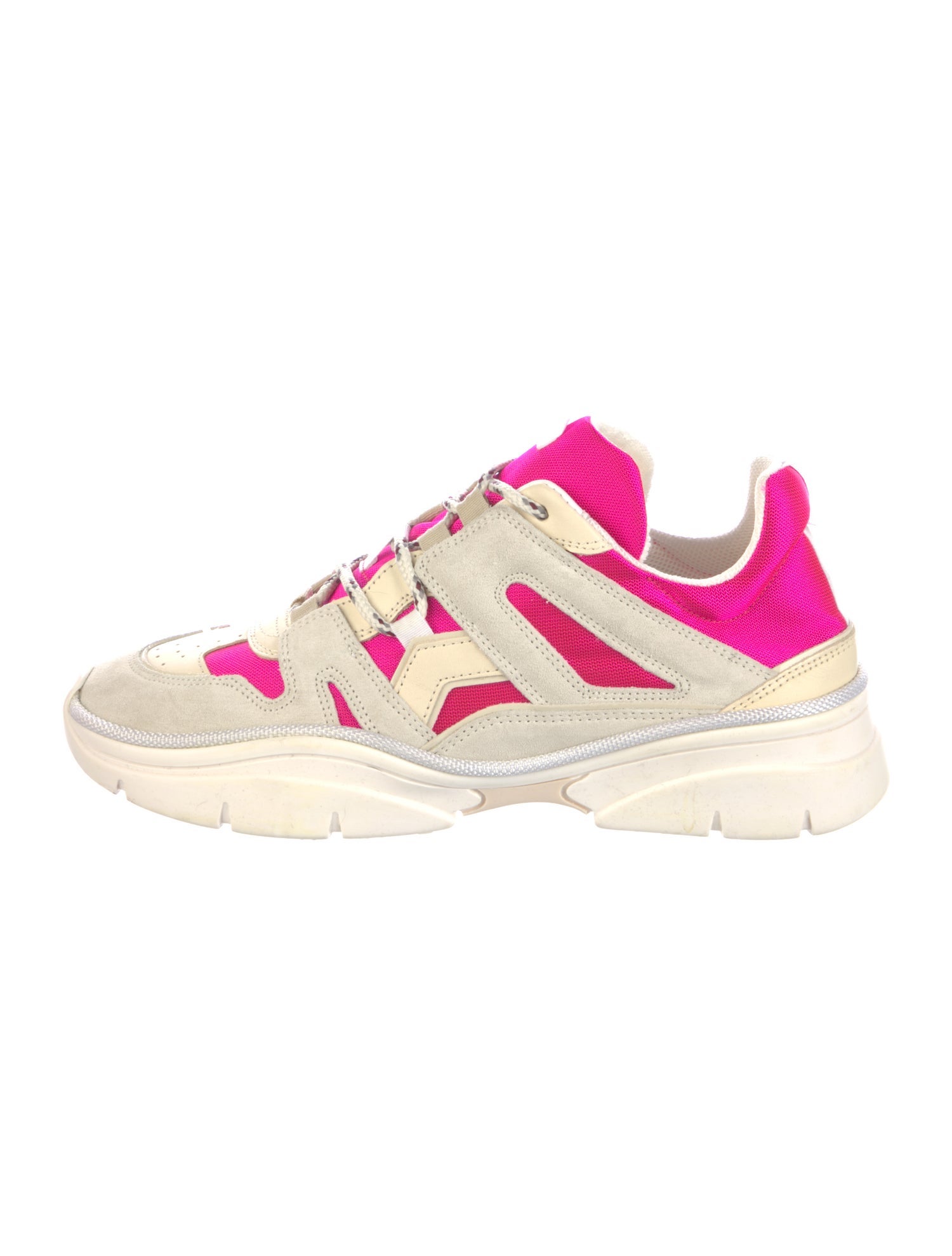 Isabel Marant Suede Colorblock Pattern Chunky Sneakers