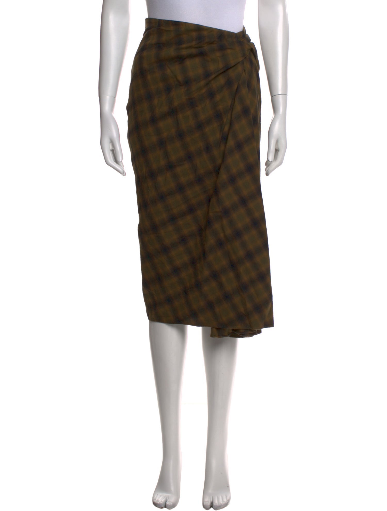 Isabel Marant Plaid Print Midi Length Skirt