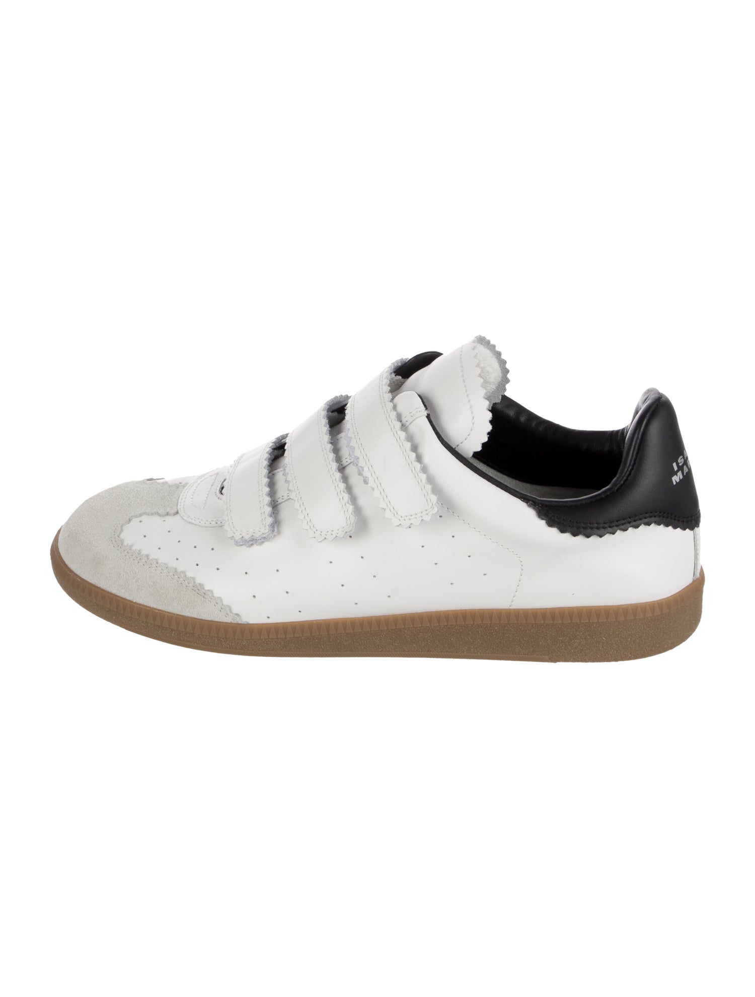 Isabel Marant Leather Scalloped Accent Sneakers