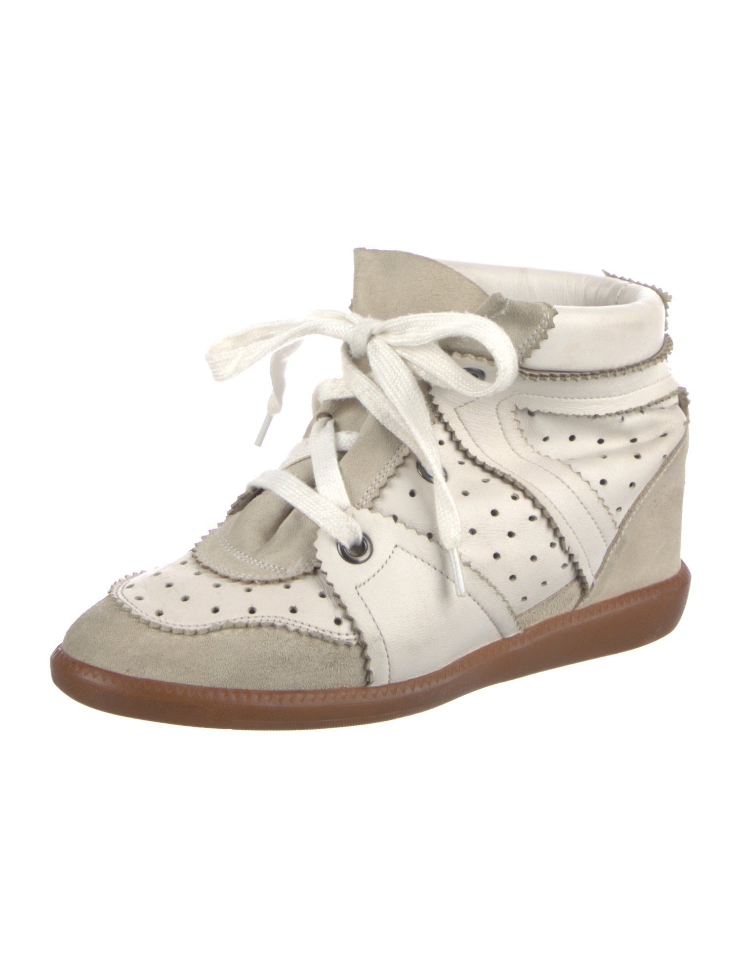 Isabel Marant Leather Wedge Sneakers