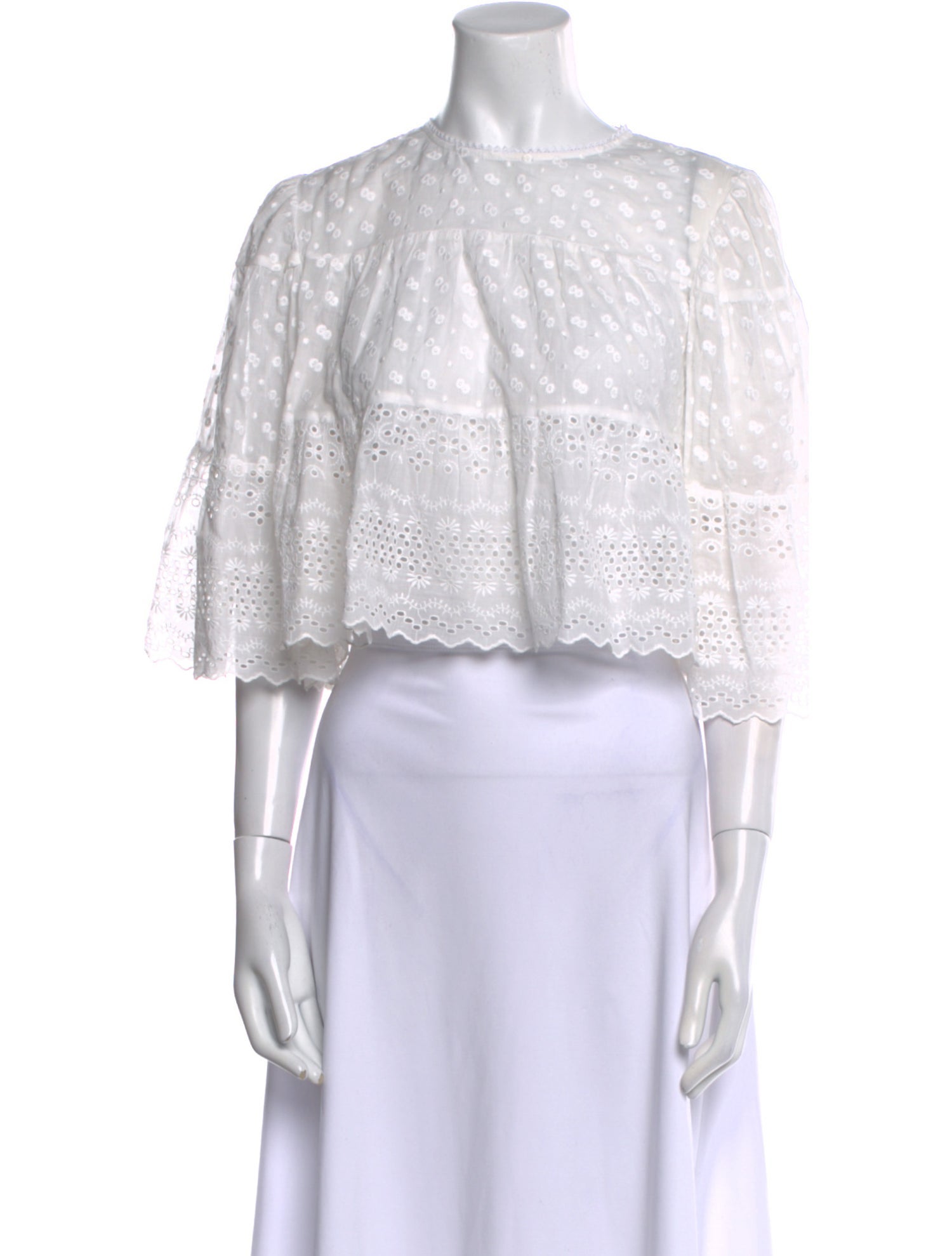 Étoile Isabel Marant Bateau Neckline Three-Quarter Sleeve Crop Top