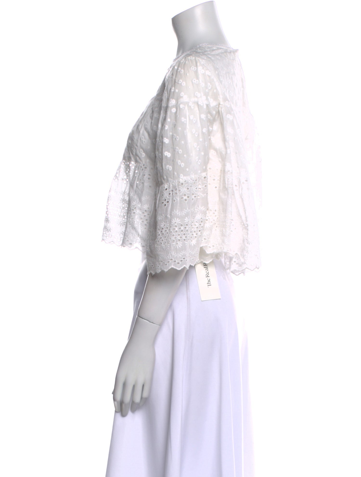 Étoile Isabel Marant Bateau Neckline Three-Quarter Sleeve Crop Top