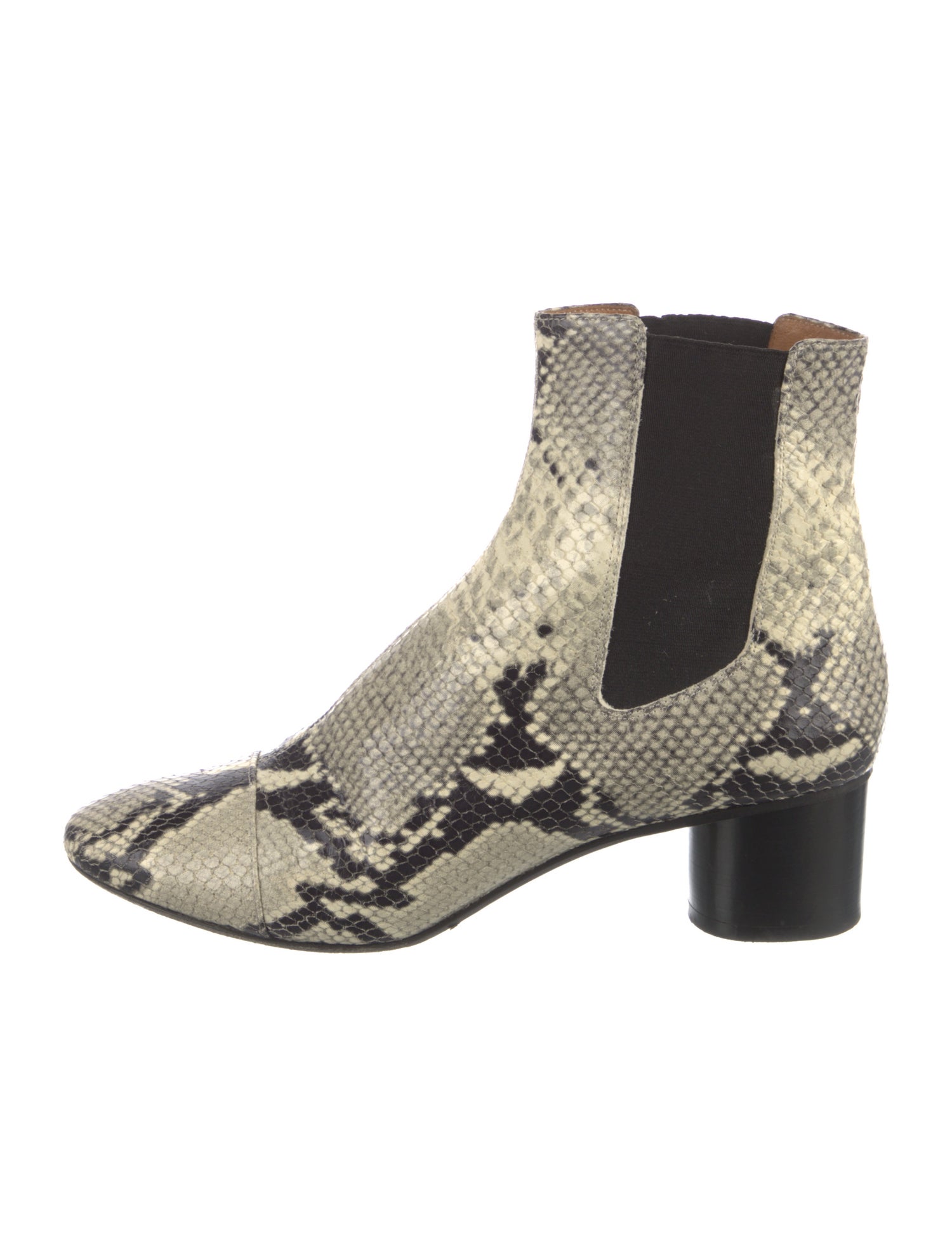 Isabel Marant Embossed Leather Animal Print Chelsea Boots
