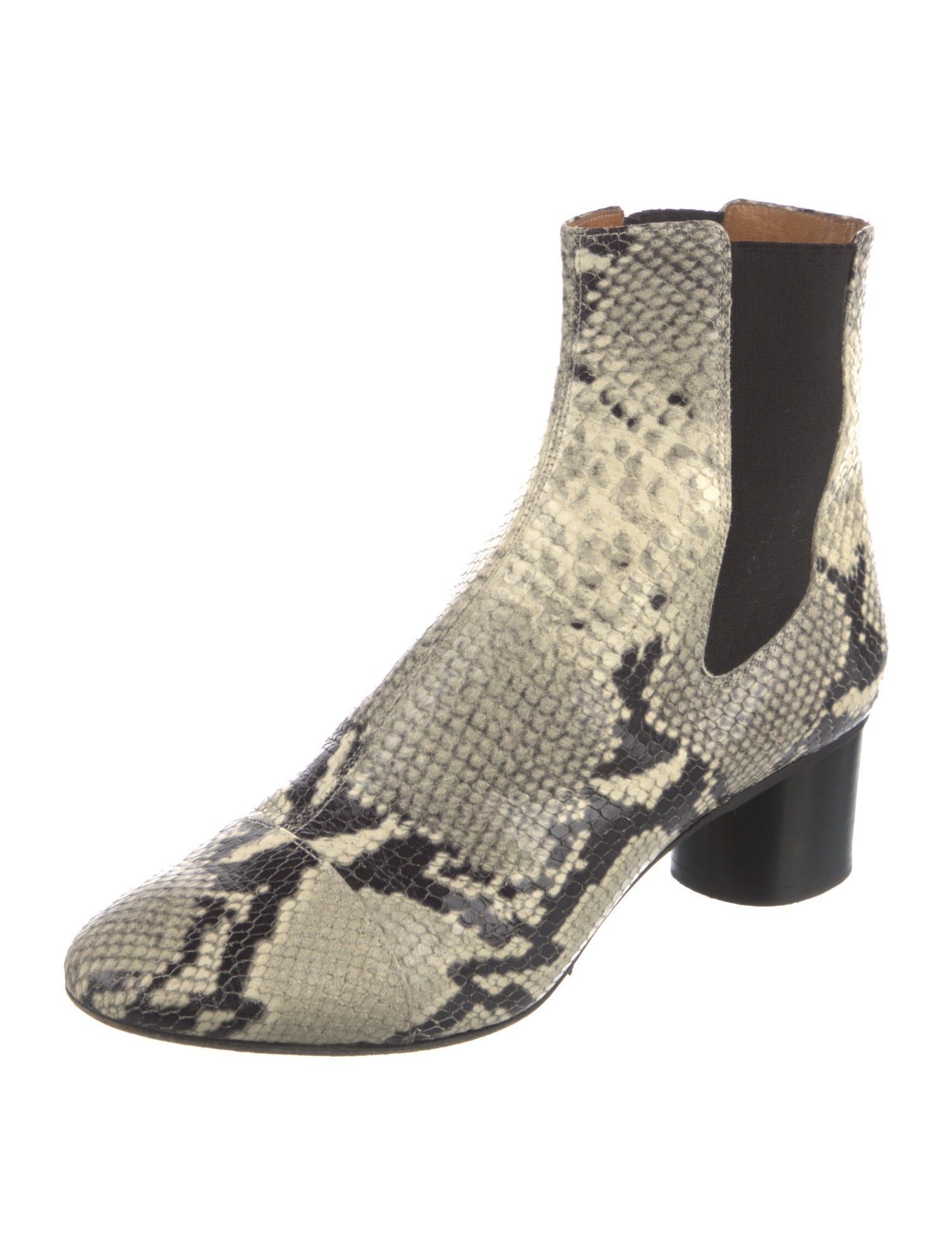 Isabel Marant Embossed Leather Animal Print Chelsea Boots