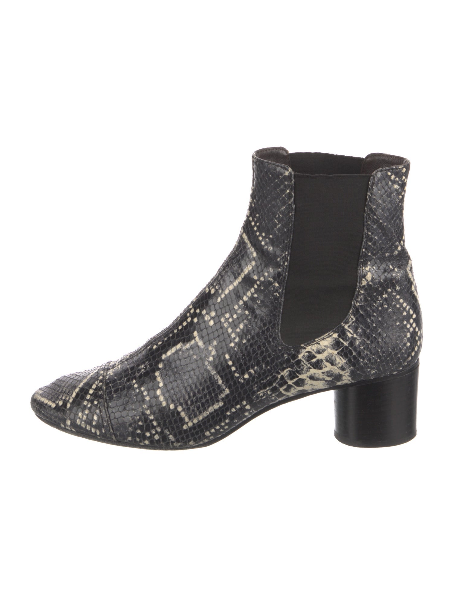 Isabel Marant Embossed Leather Animal Print Chelsea Boots