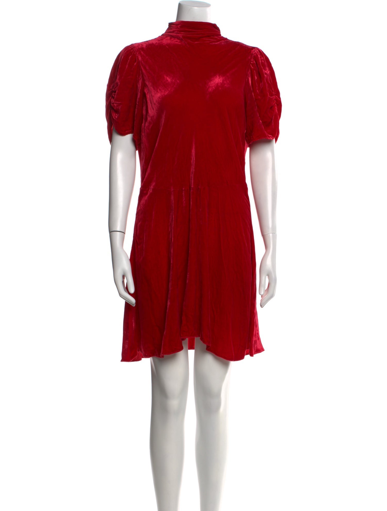 Isabel Marant Mock Neck Mini Dress - Red Dresses, Clothing - ISA253412