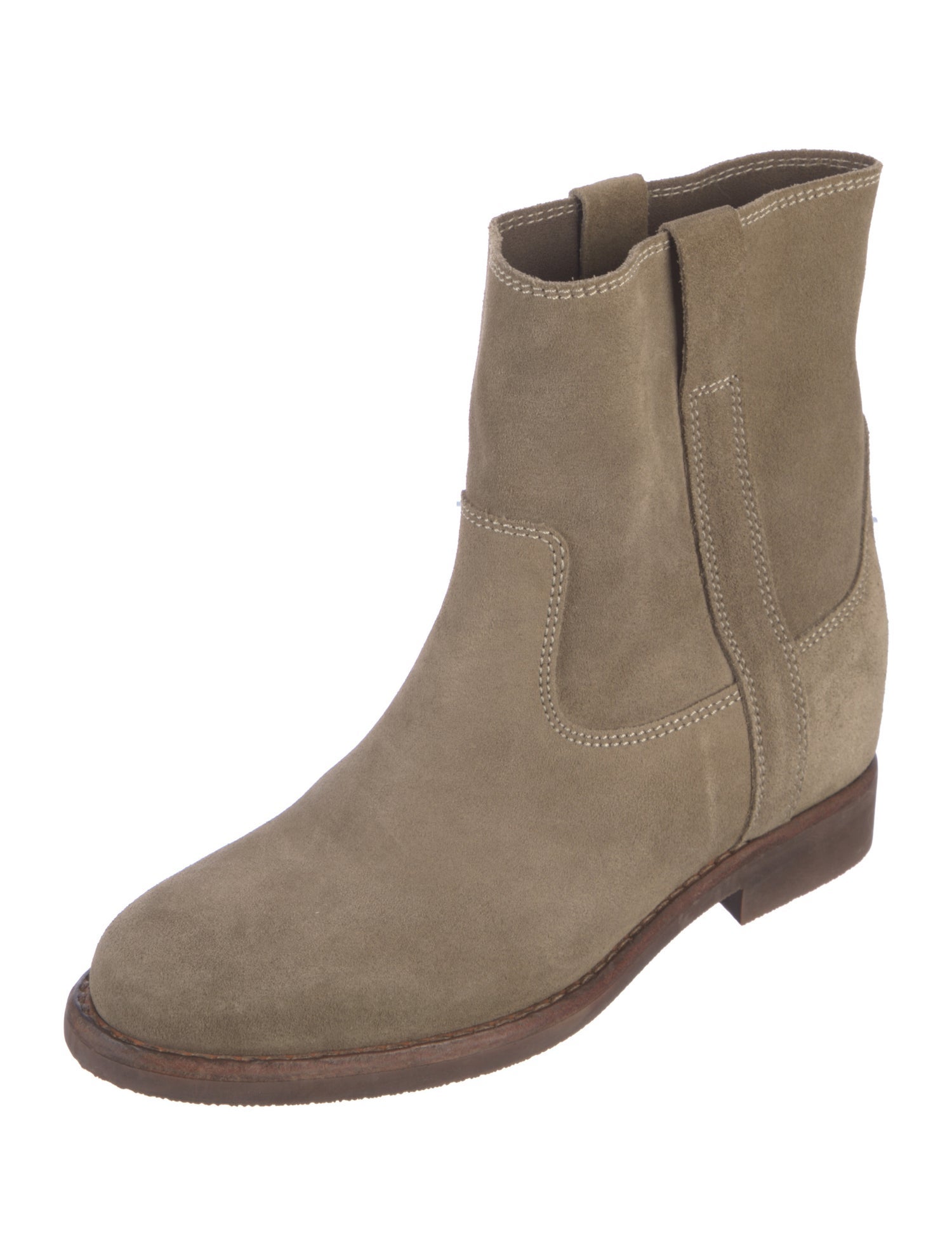 Isabel Marant Suede Whipstitch Trim Moto Boots