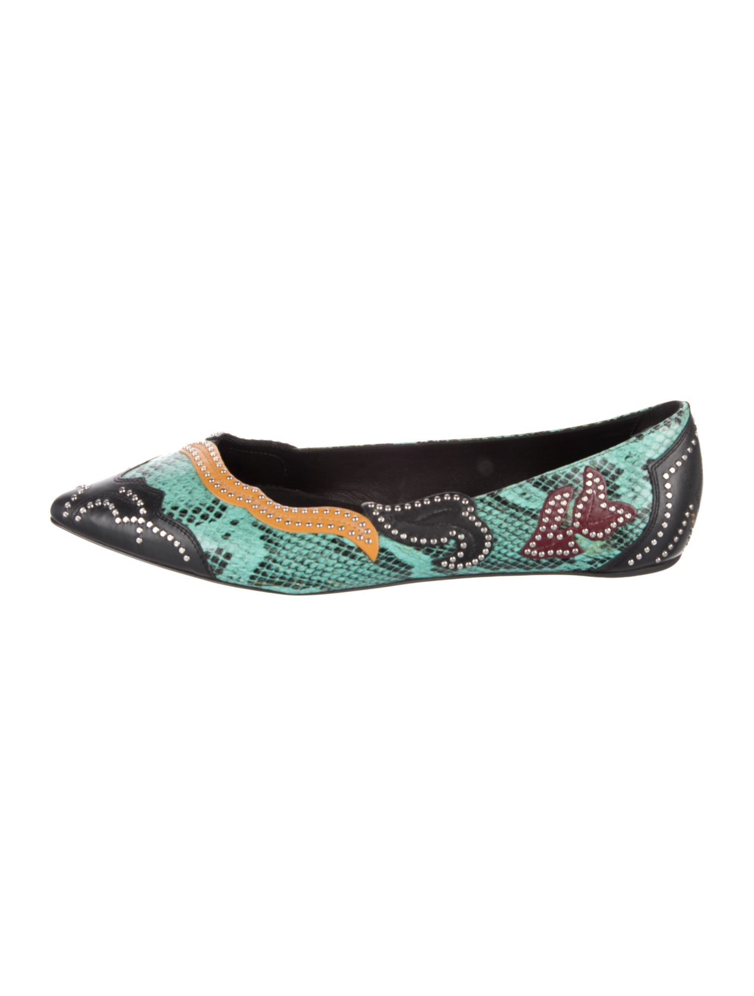 Isabel Marant Embossed Leather Animal Print Ballet Flats