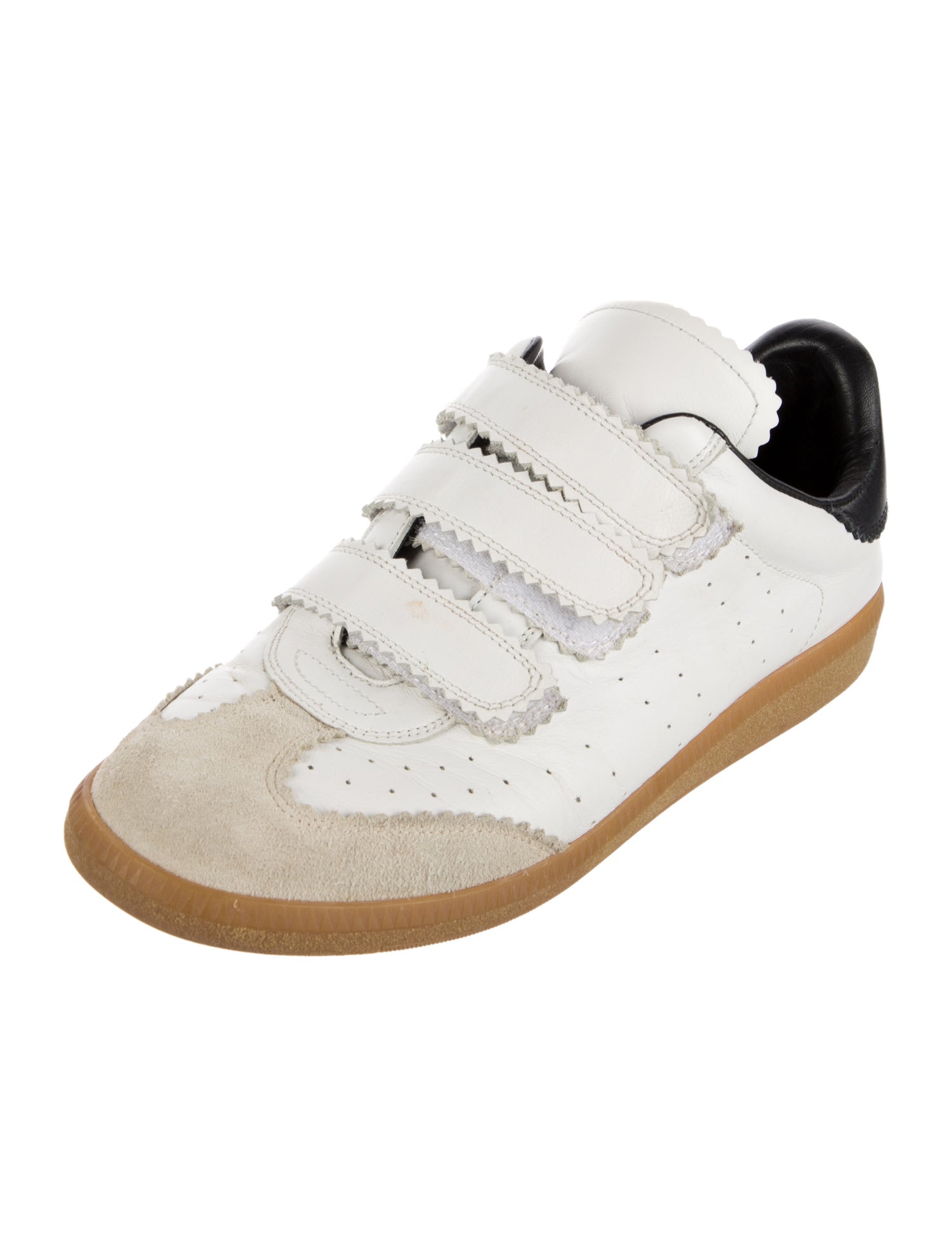 Isabel Marant Leather Colorblock Pattern Sneakers
