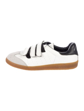 Isabel Marant Leather Colorblock Pattern Sneakers