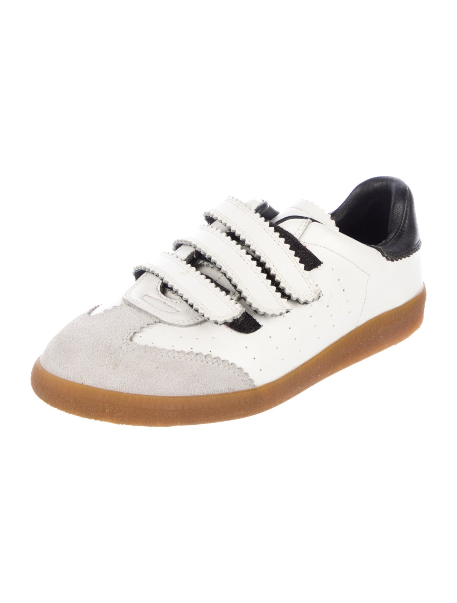Isabel Marant Leather Colorblock Pattern Sneakers