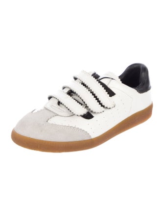 Isabel Marant Leather Colorblock Pattern Sneakers