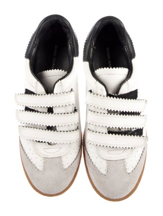 Isabel Marant Leather Colorblock Pattern Sneakers