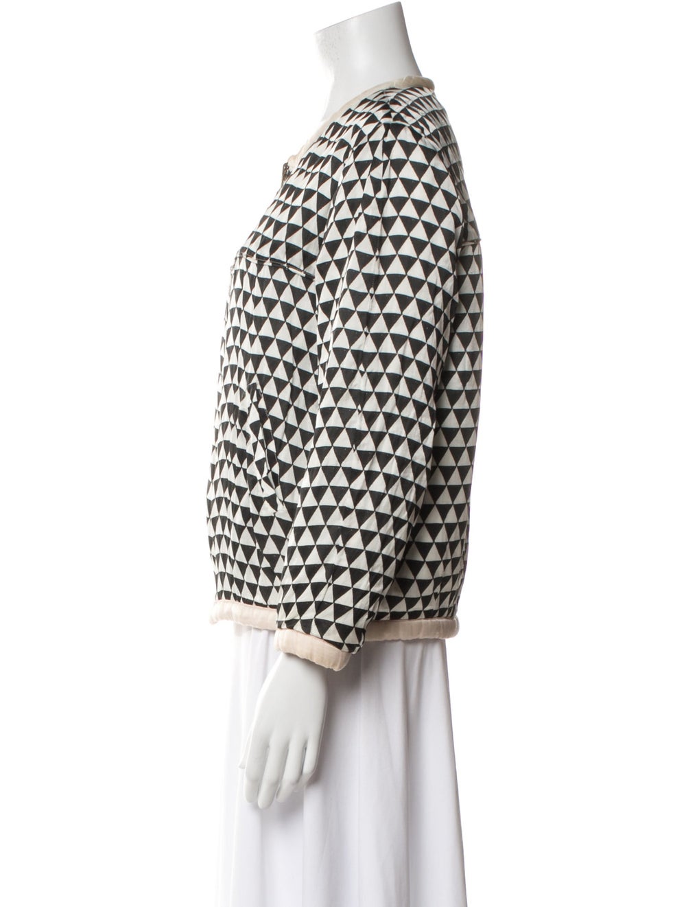 Isabel Marant Jacket Neutrals Patterned Collarles… - image 2