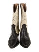 Isabel Marant Leather Colorblock Pattern Western Boots