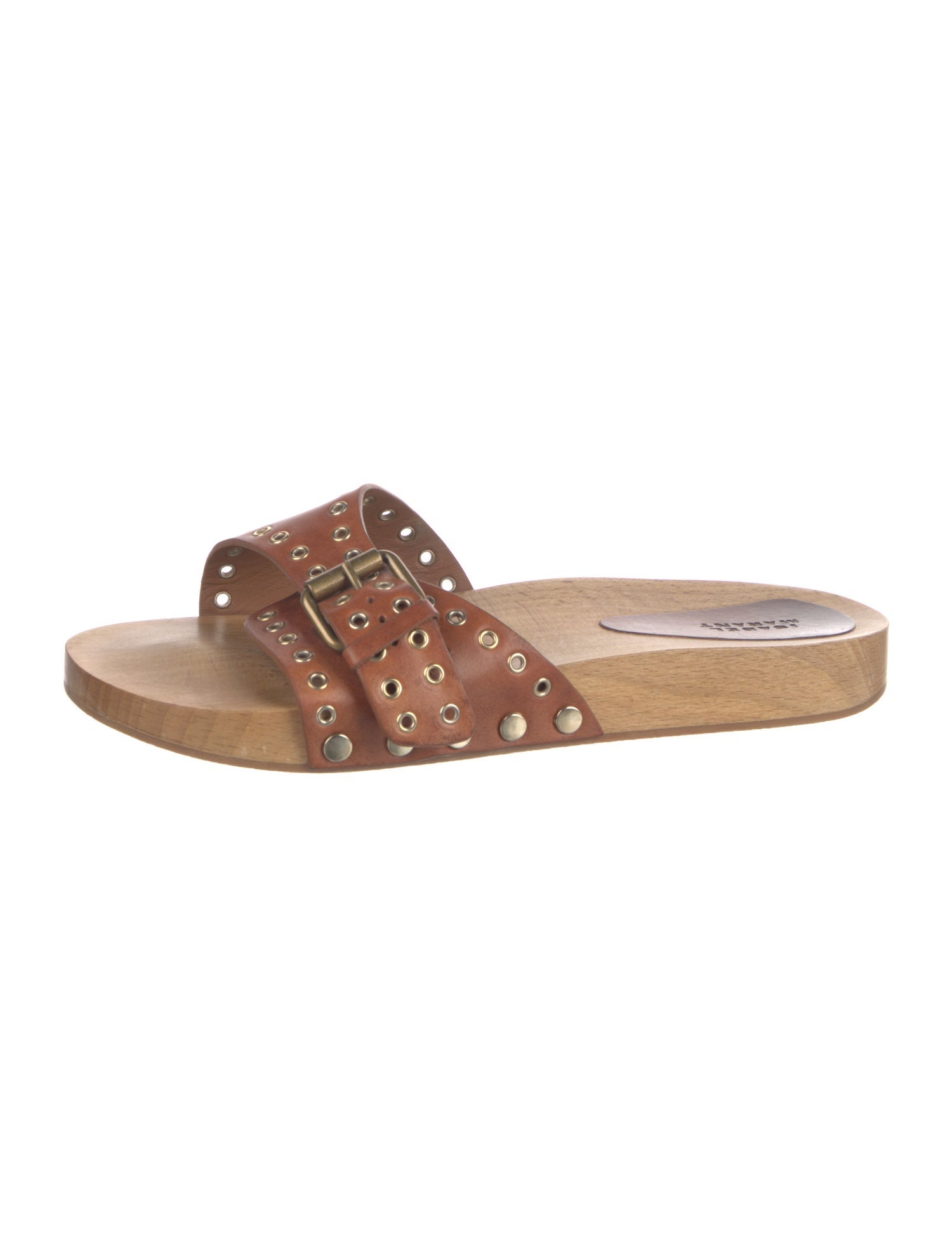 Isabel Marant Leather Polka Dot Print Slides