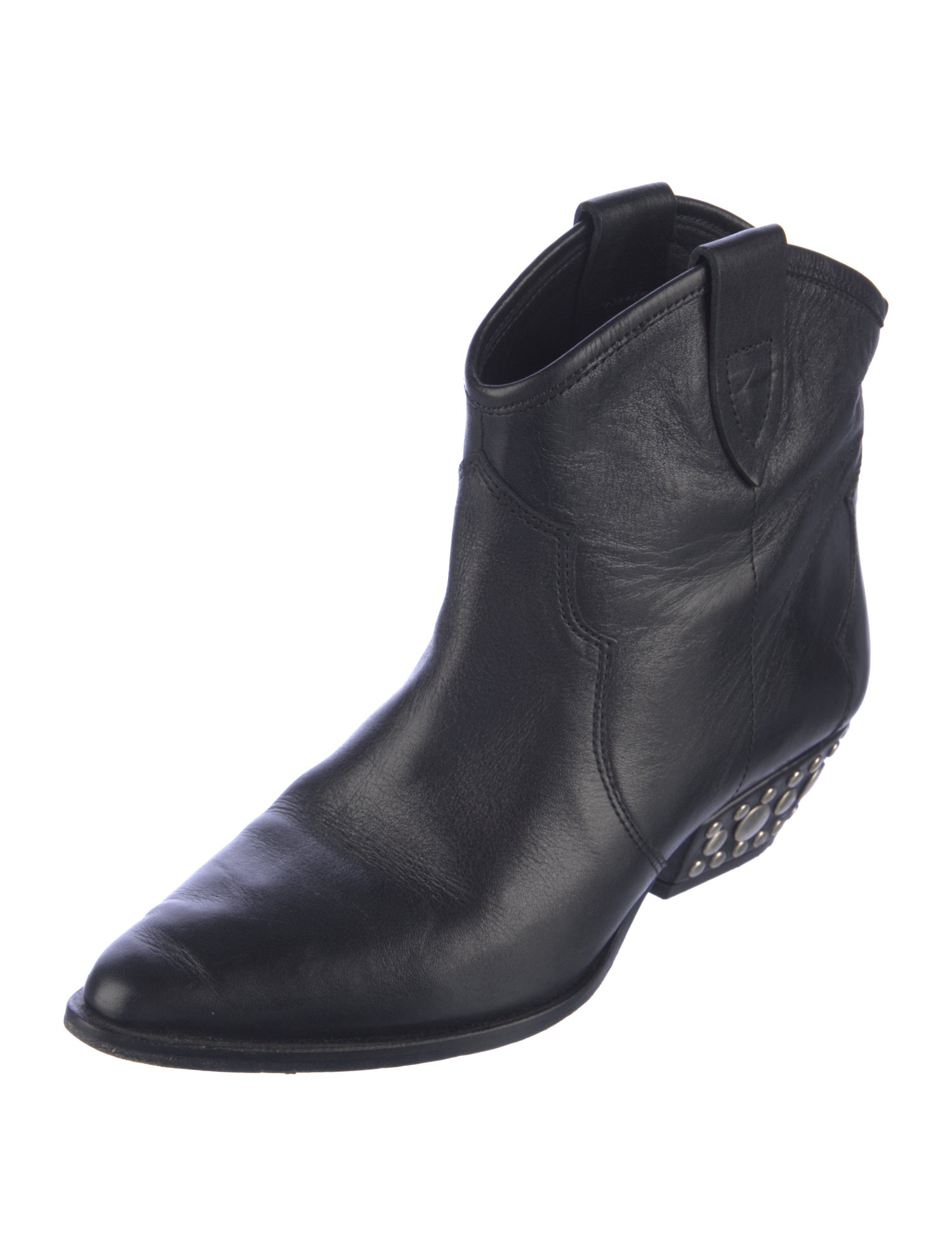 Isabel Marant Leather Studded Accents Western Boots