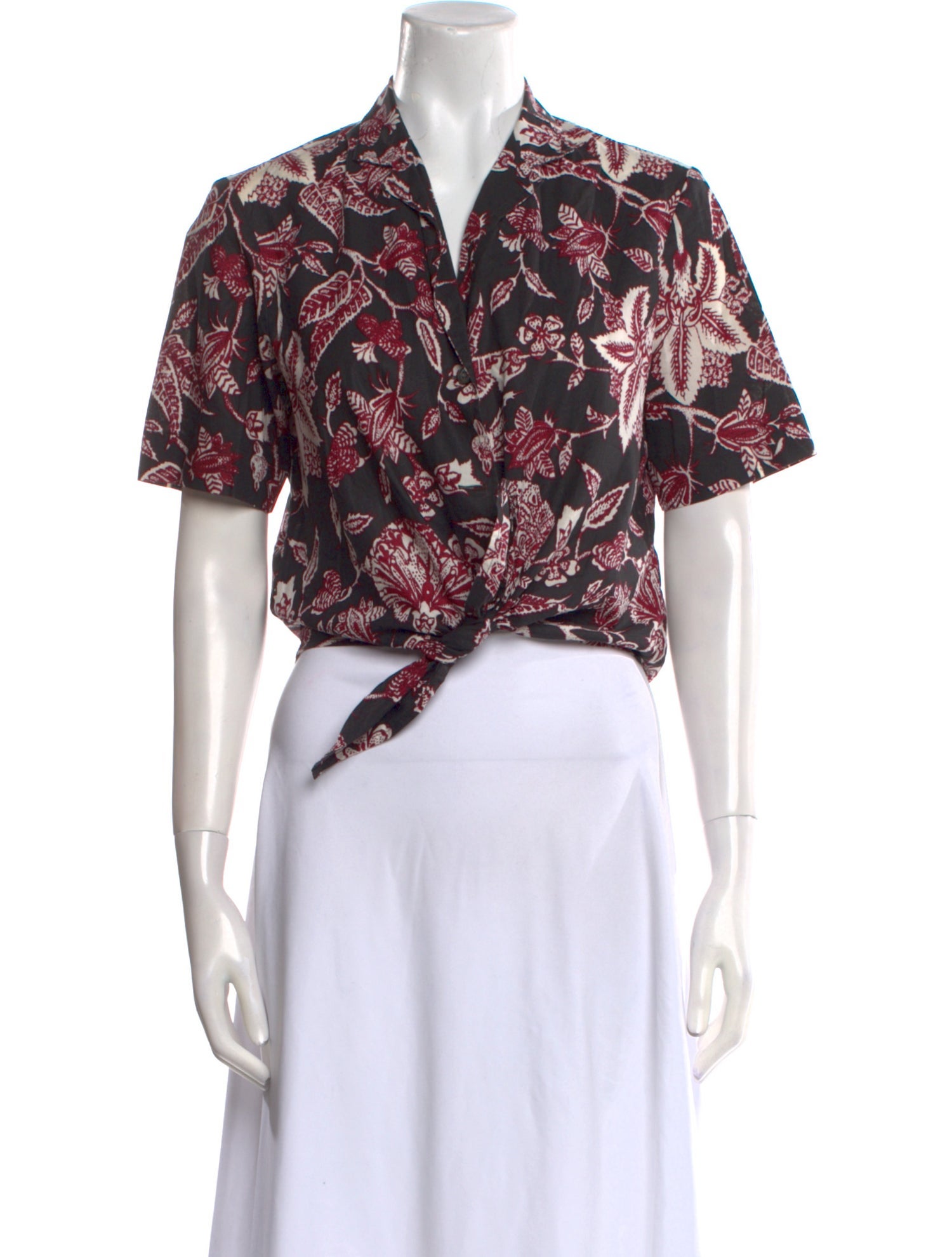 Isabel Marant Printed Short Sleeve Crop Top