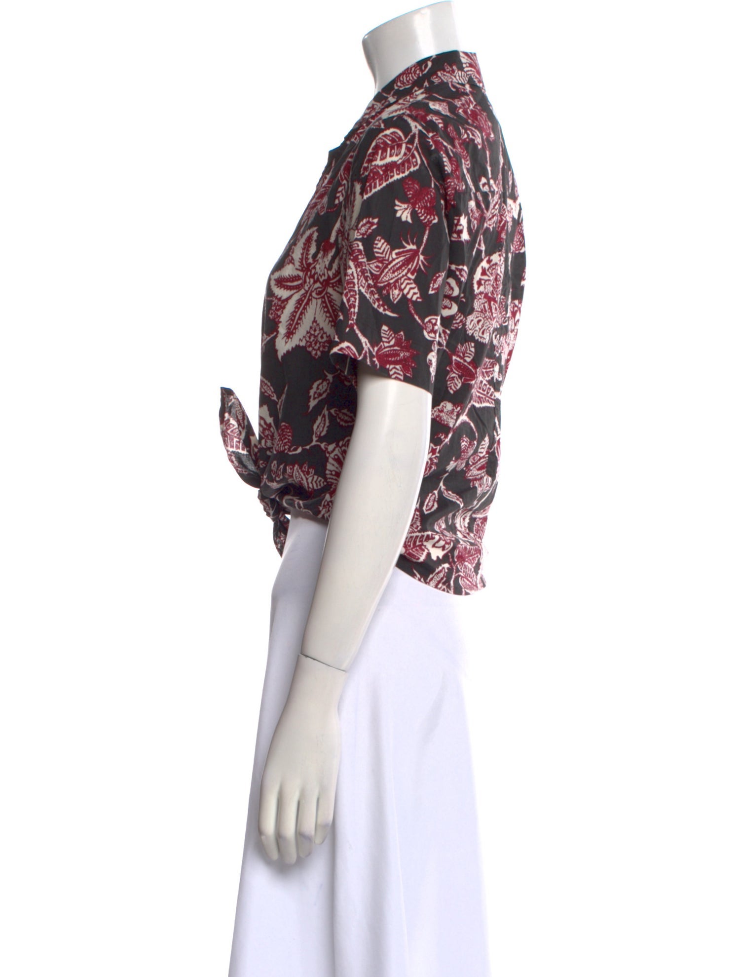 Isabel Marant Printed Short Sleeve Crop Top
