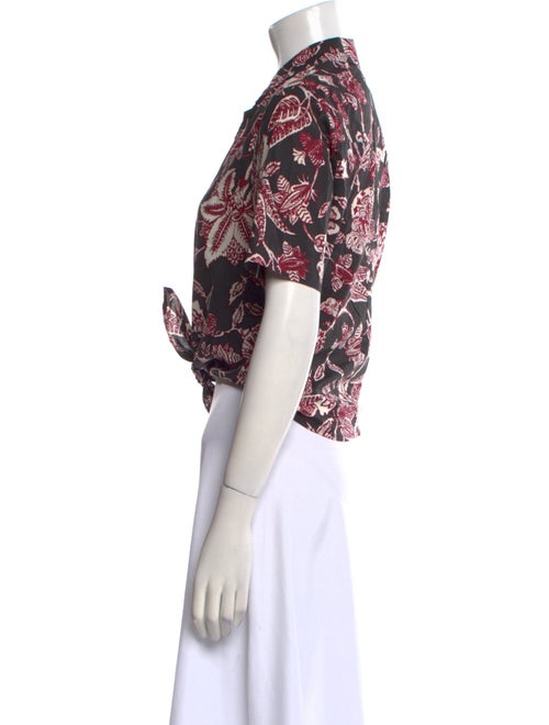 Isabel Marant Printed Short Sleeve Crop Top