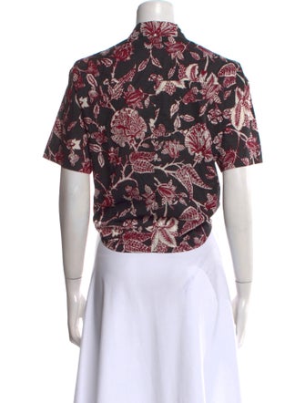 Isabel Marant Printed Short Sleeve Crop Top