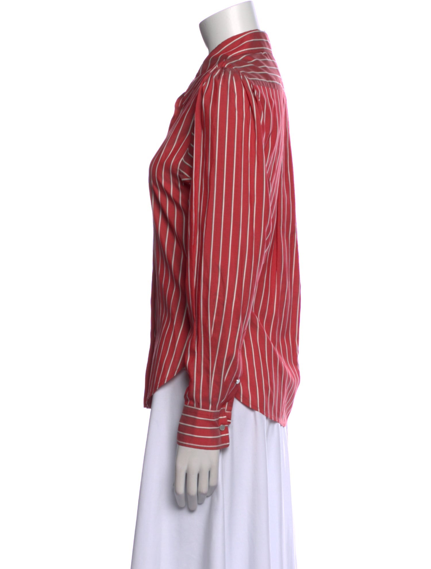 Isabel Marant Silk Striped Button-Up Top