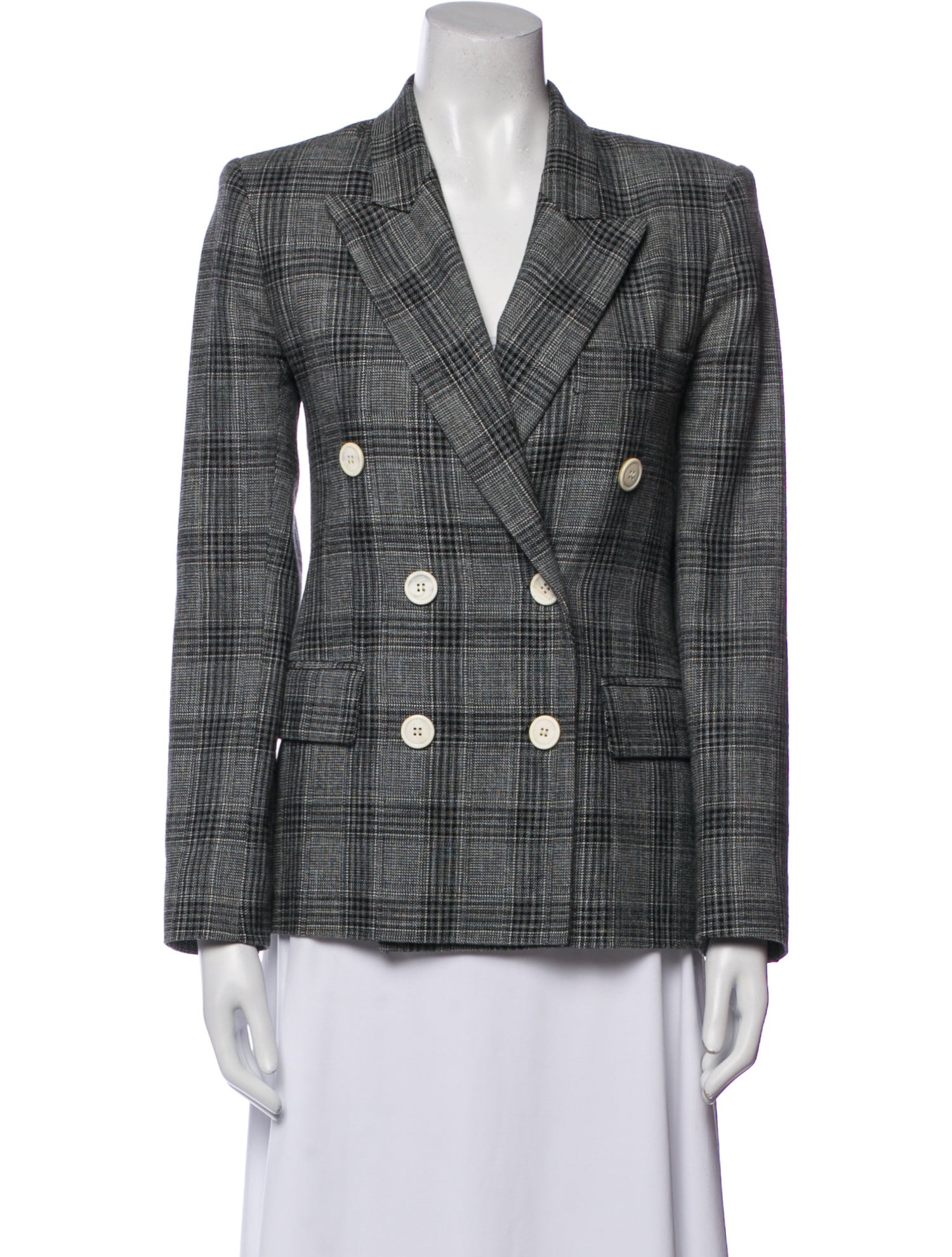 Isabel Marant Wool Plaid Print Blazer