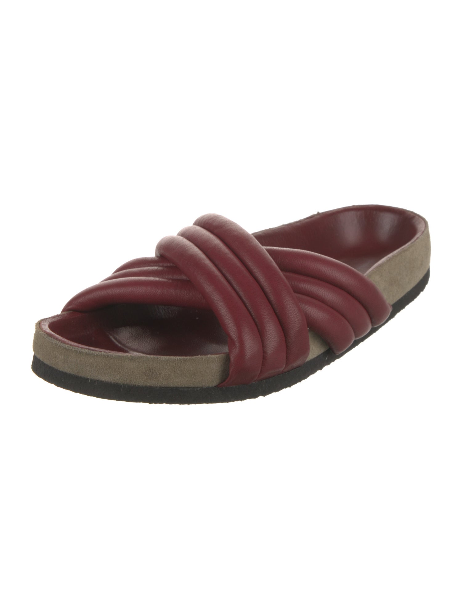 Isabel Marant Leather Floral Print Slides