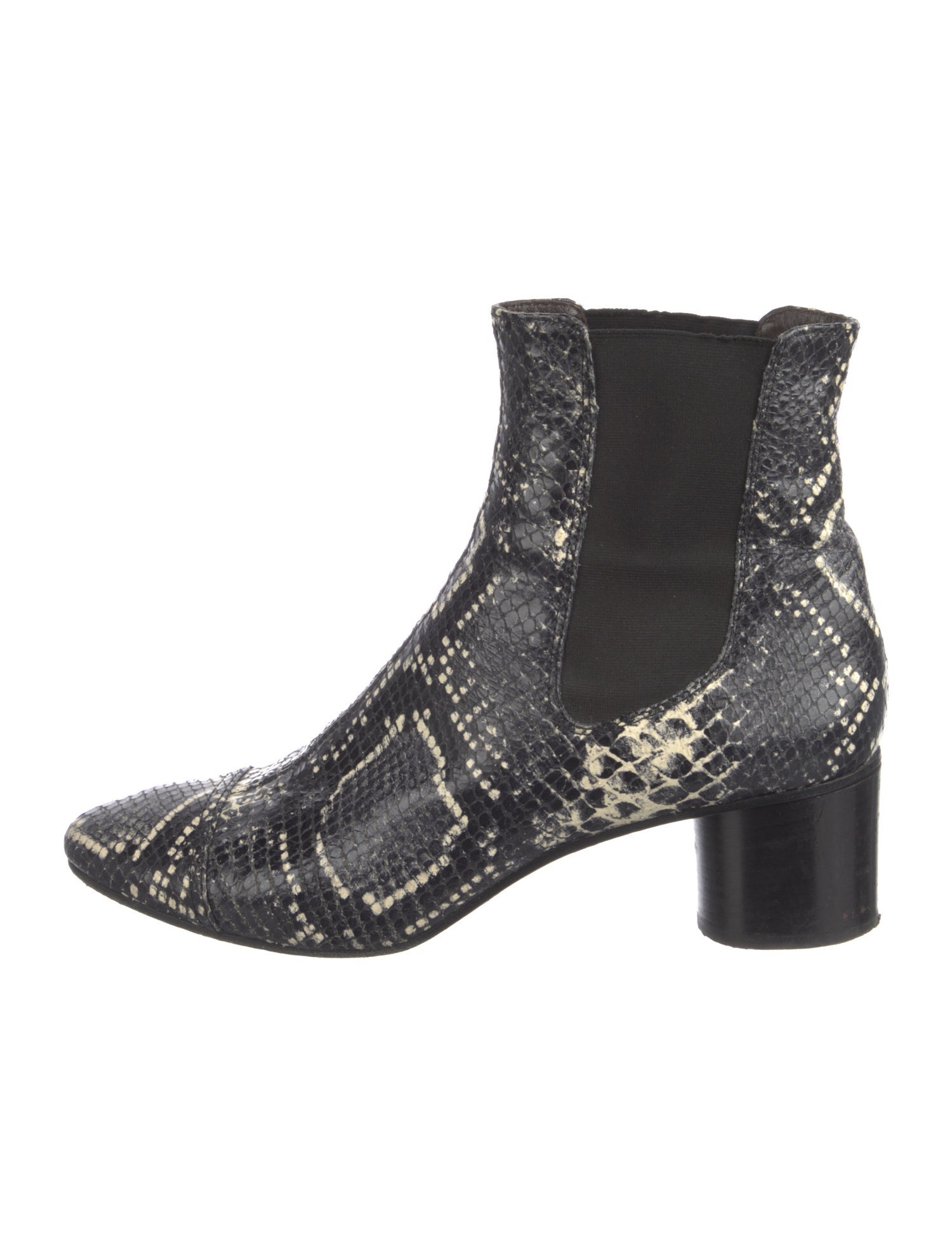 Isabel Marant Leather Animal Print Chelsea Boots