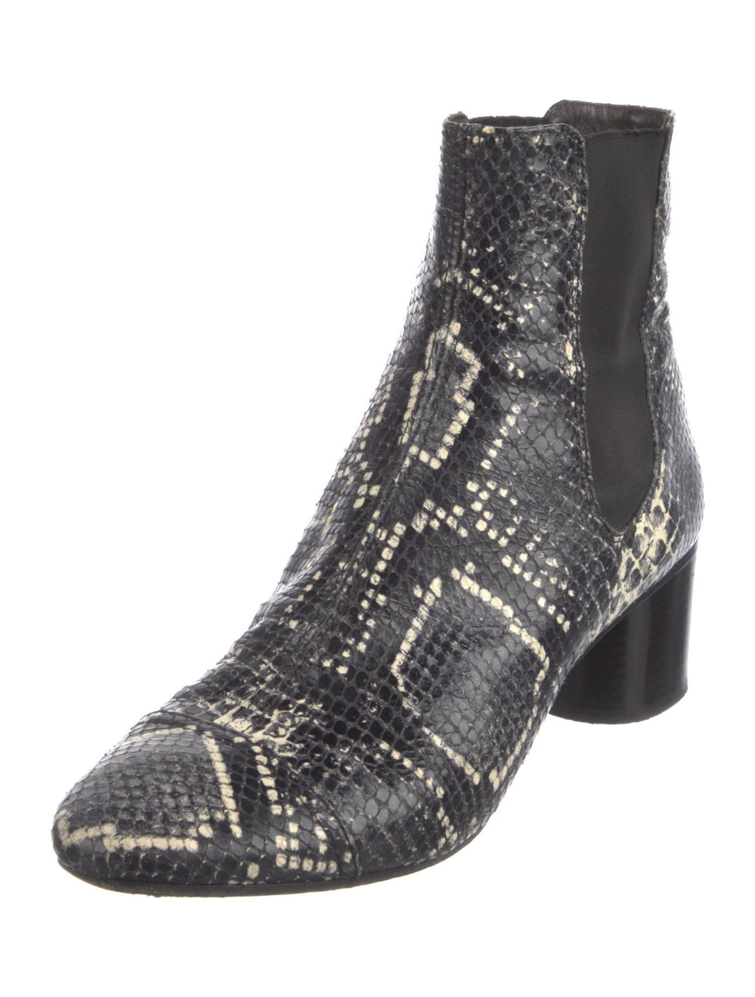 Isabel Marant Leather Animal Print Chelsea Boots