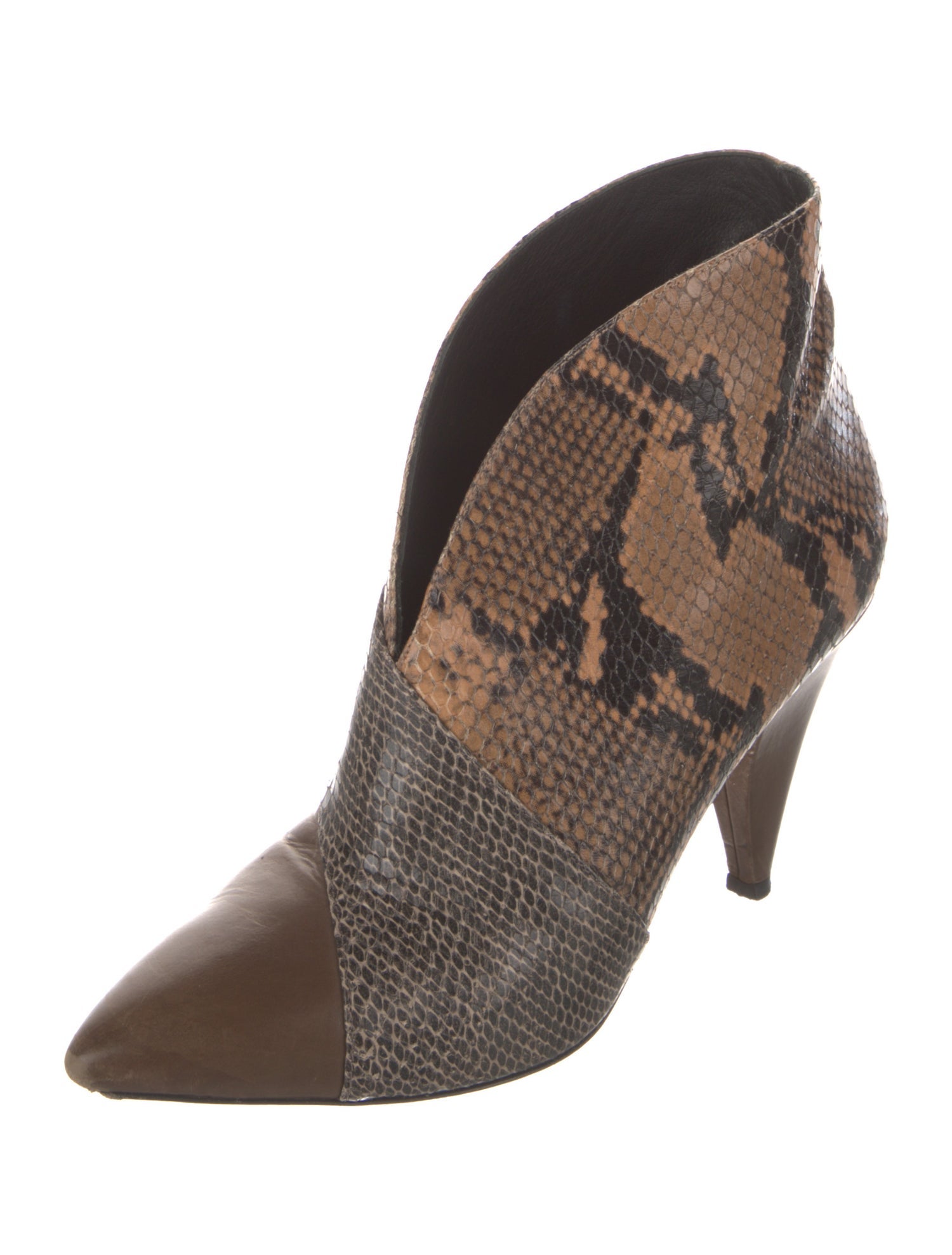 Isabel Marant Leather Animal Print Western Boots