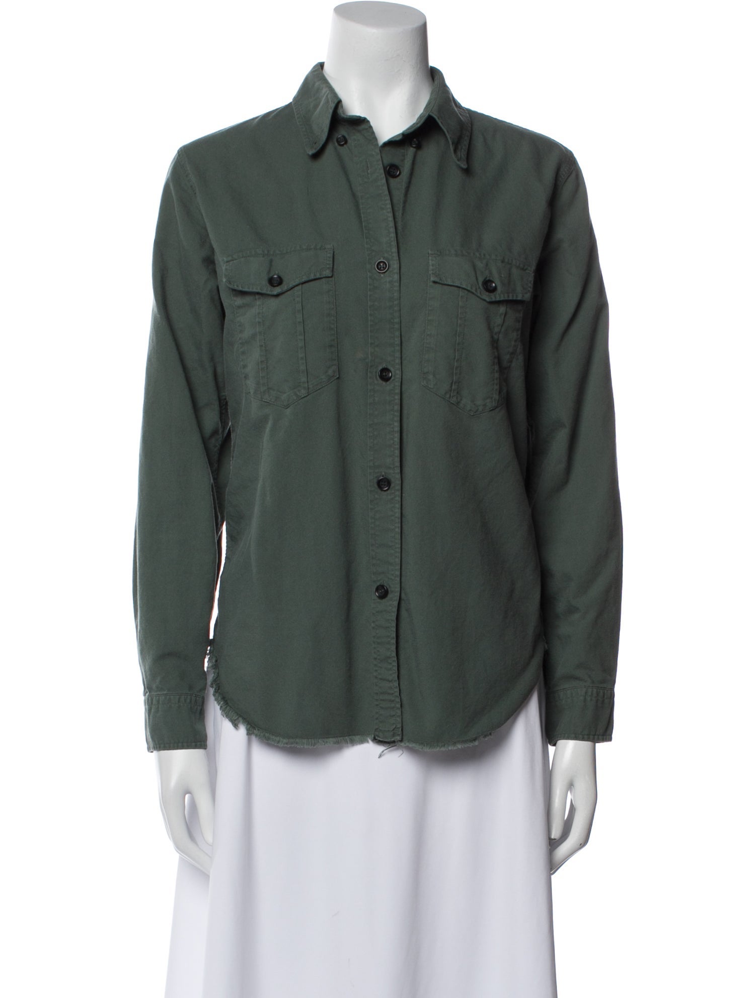 Isabel Marant Cashmere Long Sleeve Button-Up Top