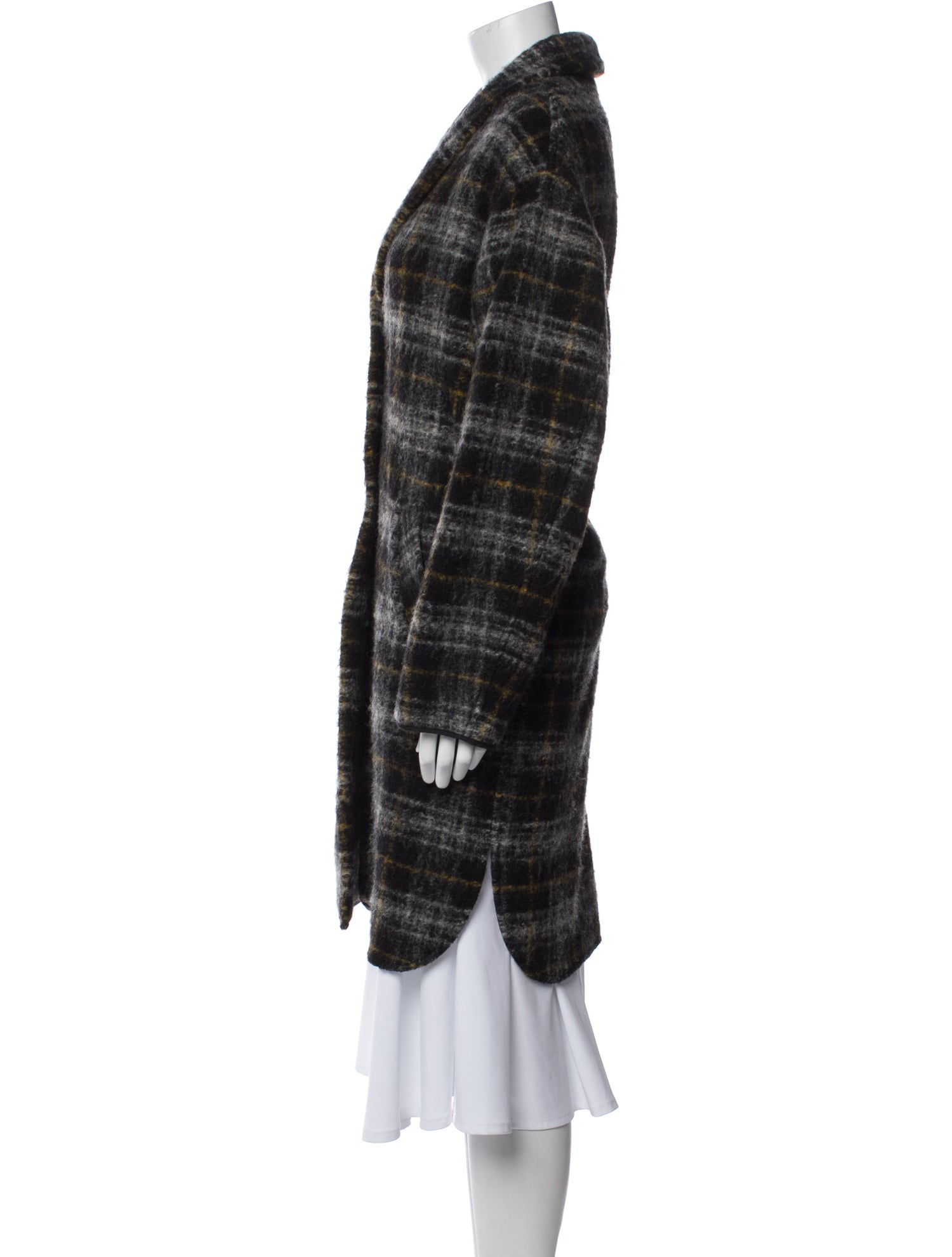 Isabel Marant Wool Plaid Print Coat