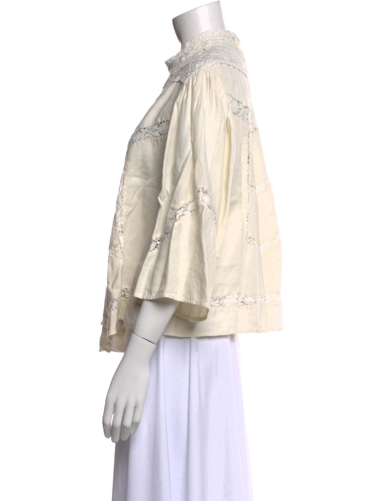 Isabel Marant Mock Neck Three-Quarter Sleeve Blouse